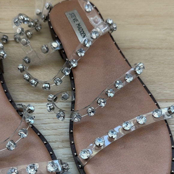 Steve Madden Women's Sandals with Clear Rhinestone Straps - Picture 2 of 4